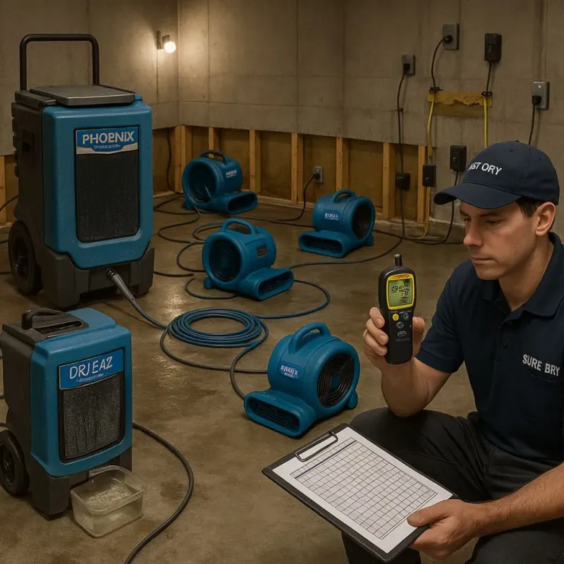 Structural Drying and Dehumidification process in Hurst, TX